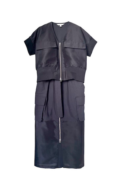 ORGANZA JACKET��COAT DRESS SET [BLACK]