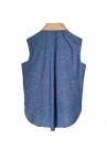 DETACHABLE COLLAR SLEEVELESS SHIRT [INDIGOBEIGE]