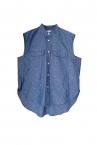 DETACHABLE COLLAR SLEEVELESS SHIRT [INDIGOBEIGE]