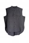 DETACHABLE COLLAR SLEEVELESS SHIRT [BLACKBLACK]