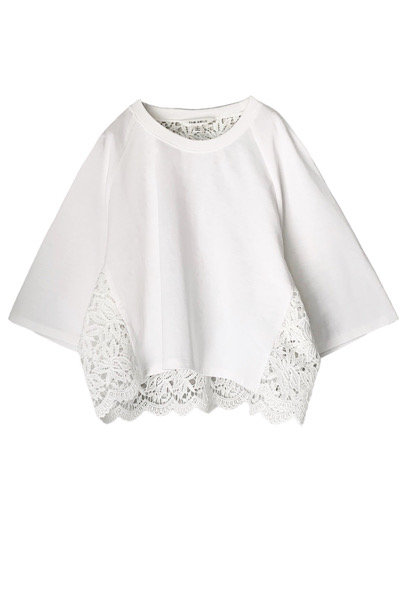 LACE BACK PANEL T-SHIRT[WHITE]