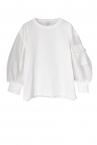MA-1 ORGANZA SLEEVE JERSEY TOP [WHITE]