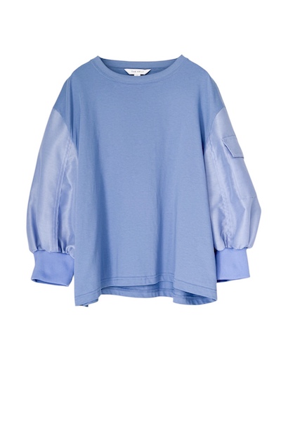 MA-1 ORGANZA SLEEVE JERSEY TOP [LIGHT BLUE]