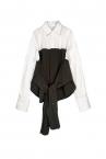 HYBRID TIED PANEL PINSTRIPE SHIRT [WHITE]