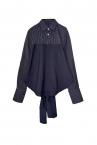 HYBRID TIED PANEL PINSTRIPE SHIRT [BLACK]