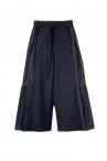 SIDE TIERED WIDE LEG PANTS [NAVY]