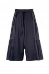 SIDE TIERED WIDE LEG PANTS [BLACK]