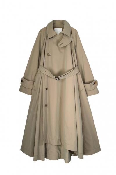FLARED TRENCH COAT [BEIGE]