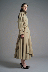 FLARED TRENCH COAT [BEIGE]