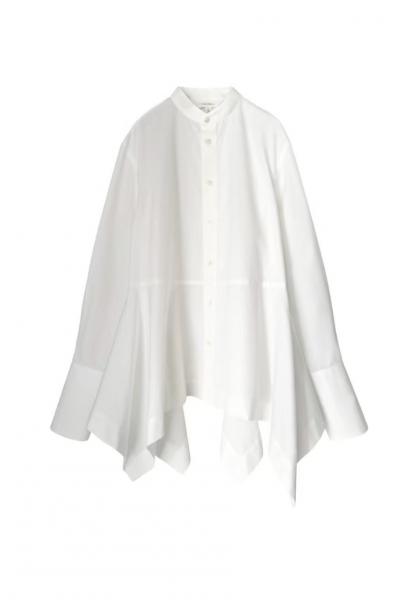 FLARED PEPLUM SHIRT [WHITE]
