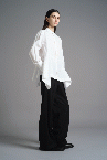 FLARED PEPLUM SHIRT [BLUE]