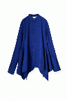 FLARED PEPLUM SHIRT [BLUE]