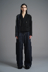 HYBRID DENIM BIKER DETAIL BLAZER [BLACK ��INDIGO]