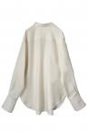 MOCK NECK BUTTON SLEEVE SHIRT [OFF-WHITE]