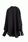 MOCK NECK BUTTON SLEEVE SHIRT [BLACK]