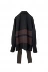 COLORBLOCK SASH BELT SHIRT[BROWN and BLACK]