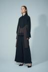 COLORBLOCK SASH BELT SHIRT[BROWN and BLACK]