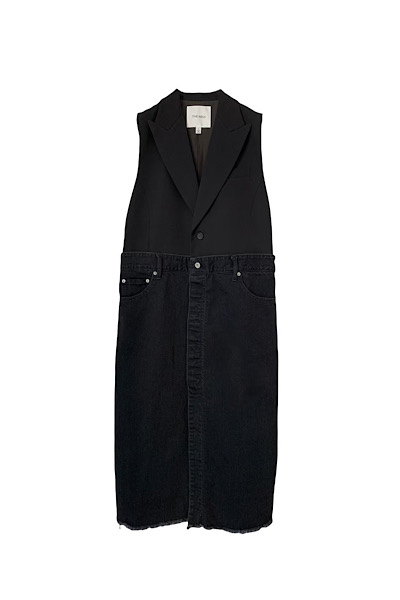 HYBRID TAILORED DENIM COAT DRESS [BLACK and BLACK]
