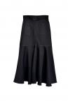BACK PEPLUM DENIM SKIRT [BLACK]