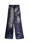 DENIM PRINT DRAWSTRING PANTS [INDIGO]