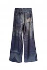 DENIM PRINT DRAWSTRING PANTS [INDIGO]