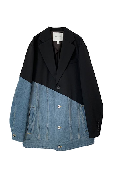 HYBRID TAILORED DENIM JACKET [BLACK  INDIGO]