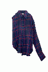 DETACHABLE DENIM CHECK SHIRT [INDIGO MULTI]
