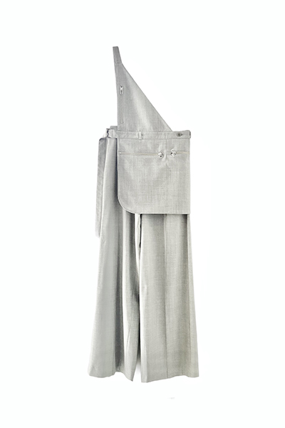 DETACHABLE ONE SHOULDER BAG WIDE LEG PANTS [GREY]