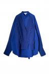 KNITTED CHAIN HYBRID SHIRT [BLUE SHIRT & BLUE]