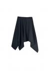 SCARF HEM SKIRT & PANTS SET [BLACK]
