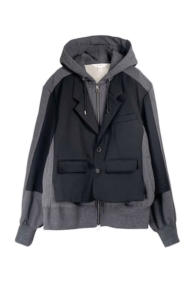 HYBRID SWEAT HOODIE BLAZER [DARK GREYBLACK]