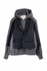 HYBRID SWEAT HOODIE BLAZER [DARK GREYBLACK]
