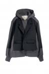 HYBRID SWEAT HOODIE BLAZER [DARK GREYBLACK]