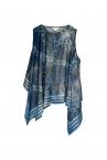 CHAIN PRINT TOP & SWEAT SET[BLACK & DARK INDIGO]