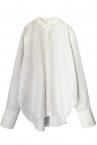 DETACHABLE QUILTED CAPE MOCK NECK SHIRT[WHITE]
