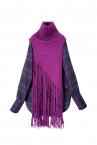 DETACHABLE KNIT V-NECK SHIRT [PURPLE]
