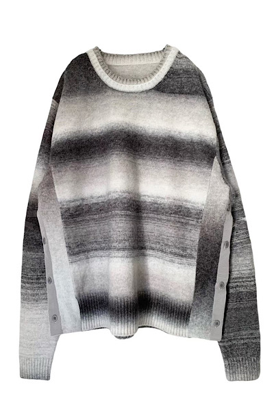 SIDE SLIT OMBRE KNIT SWEATER [GREY]