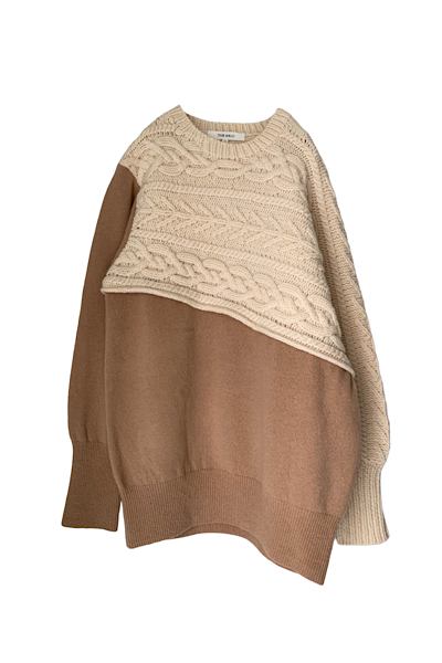COLOUR BLOCK SWEATER[OFF-WHITEBEIGE]