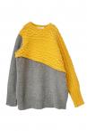 COLOUR BLOCK SWEATER[YELLOWGREY]