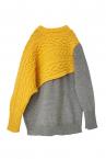 COLOUR BLOCK SWEATER[YELLOWGREY]