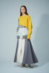 COLOUR BLOCK SWEATER[YELLOWGREY]
