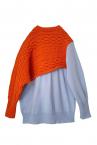 COLOUR BLOCK SWEATER[ORANGELIGHT BLUE]