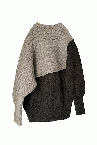 COLOUR BLOCK SWEATER[LIGHTDARK GREY]