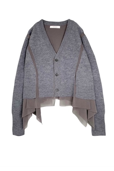 HYBRID TULLE KNIT CARDIGAN [GREY]