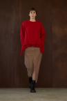 HYBRID TULLE KNIT SWEATER [RED]