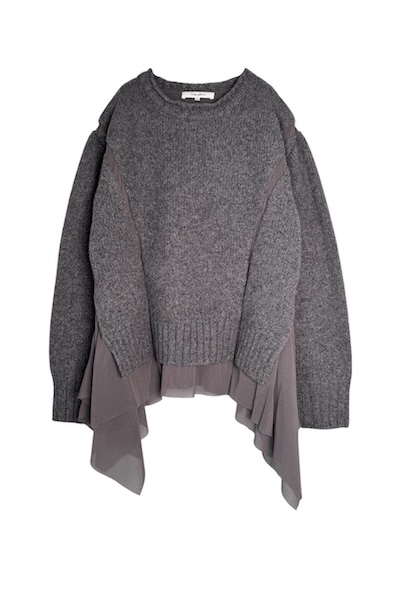 HYBRID TULLE KNIT SWEATER [GREY]