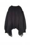 HYBRID TULLE KNIT SWEATER [BLACK]