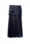 BLAZER PANEL ASYMMETRIC SKIRT [BLACK]