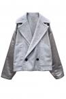 REVERSIBLE PATCHWORK SHORT COAT [GREY]