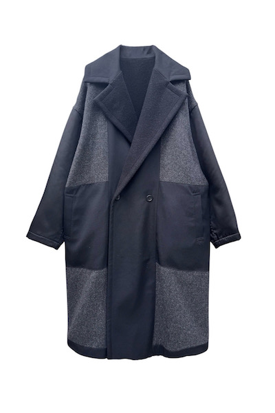 REVERSIBLE PATCHWORK  COAT [BLACK]